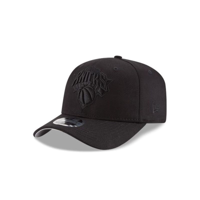 New York Knicks Gorra | New Era NBA Black On Black Stretch Snap 9fifty Snapback Cap Mexico - Negros